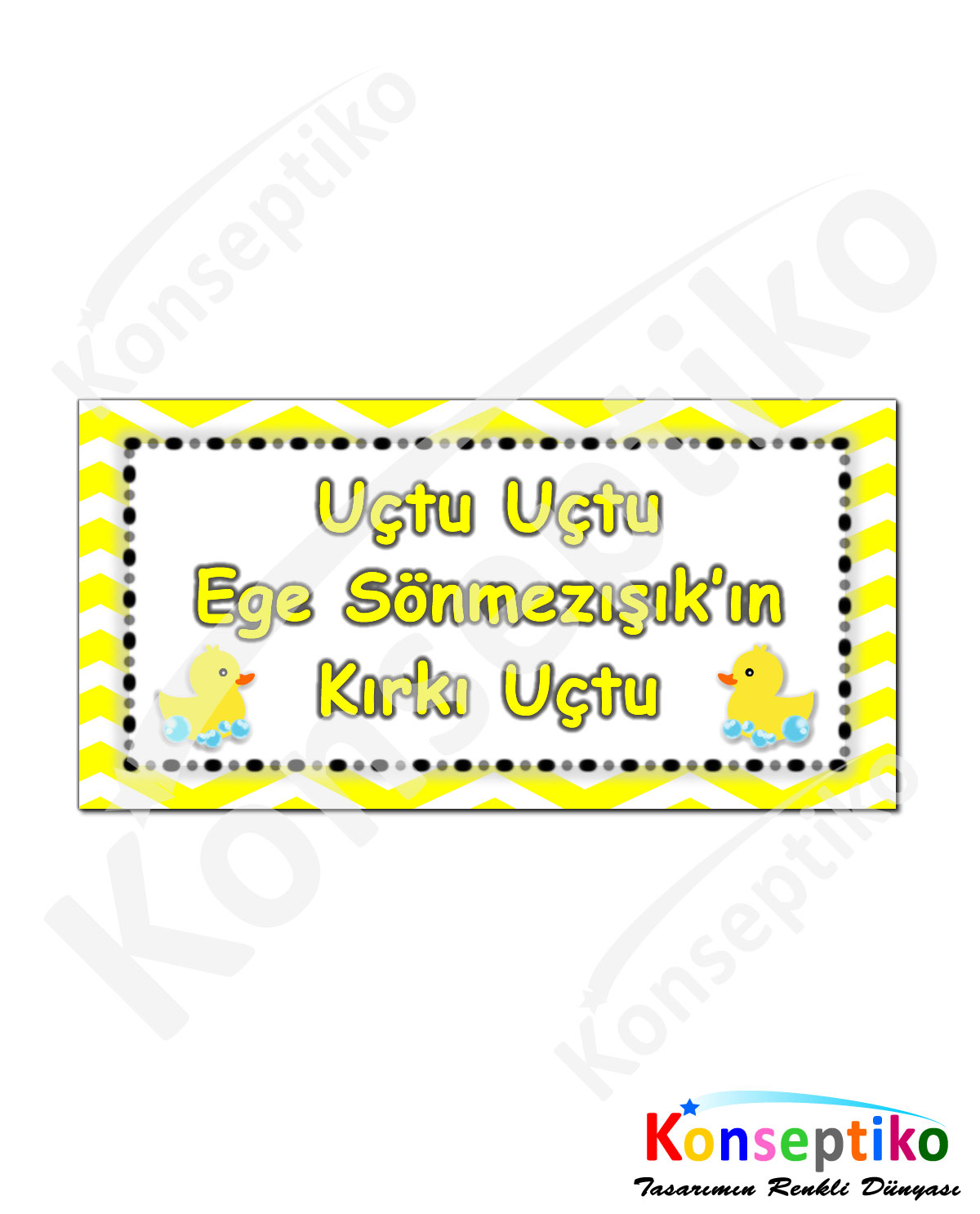Sarı Ördek - Dikdörtgen Kavanoz Etiketi 12'li