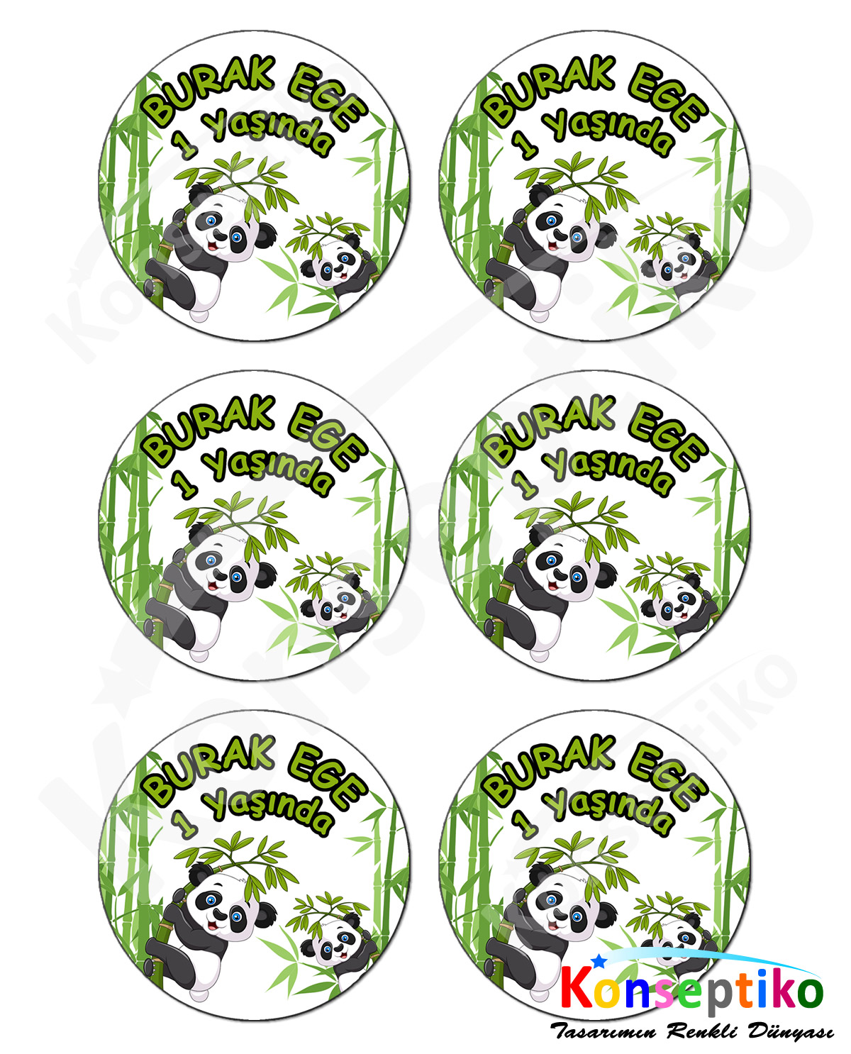 Panda - Yuvarlak Karton 40'lı