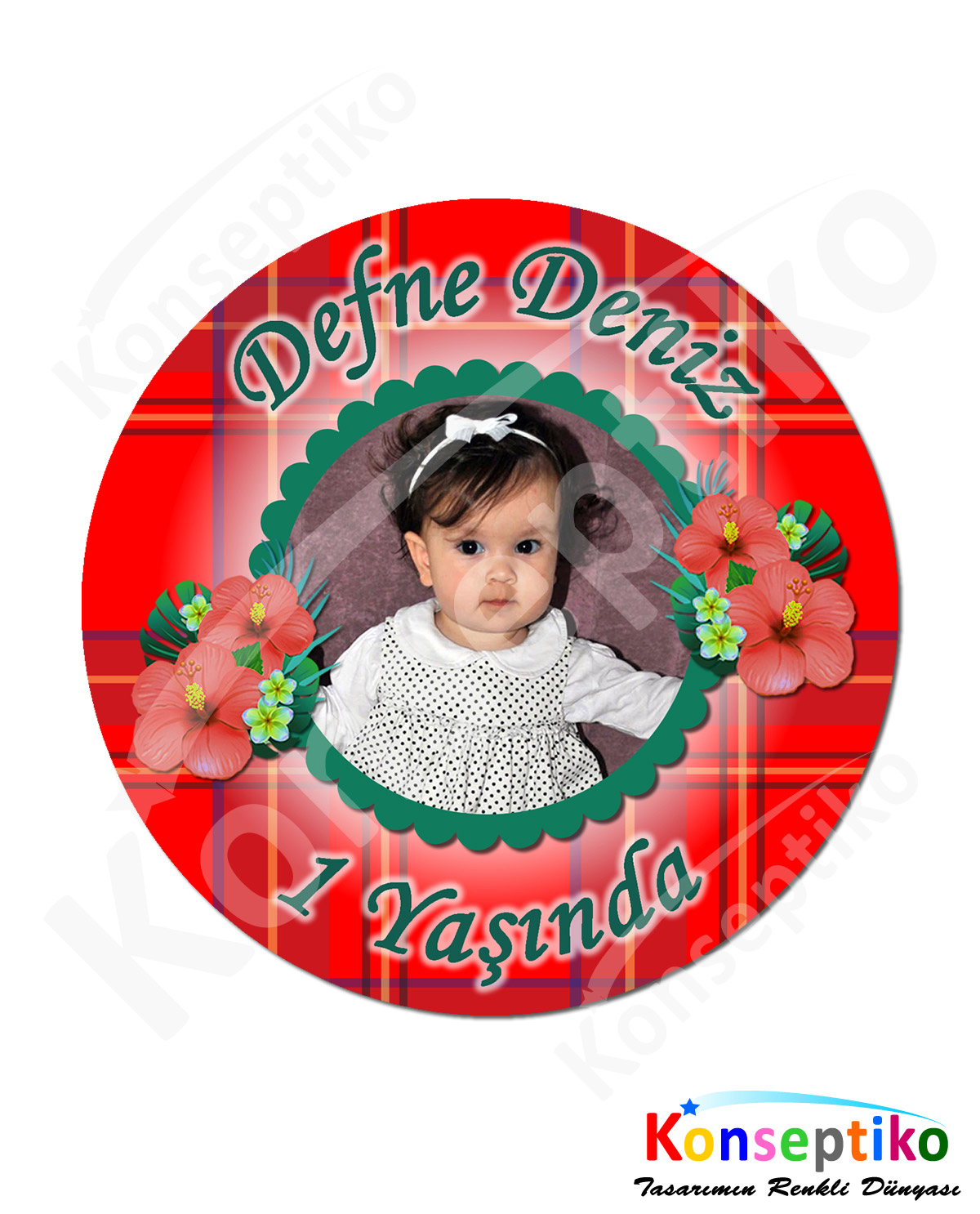 Ekose - Yuvarlak Etiket 40'lı1