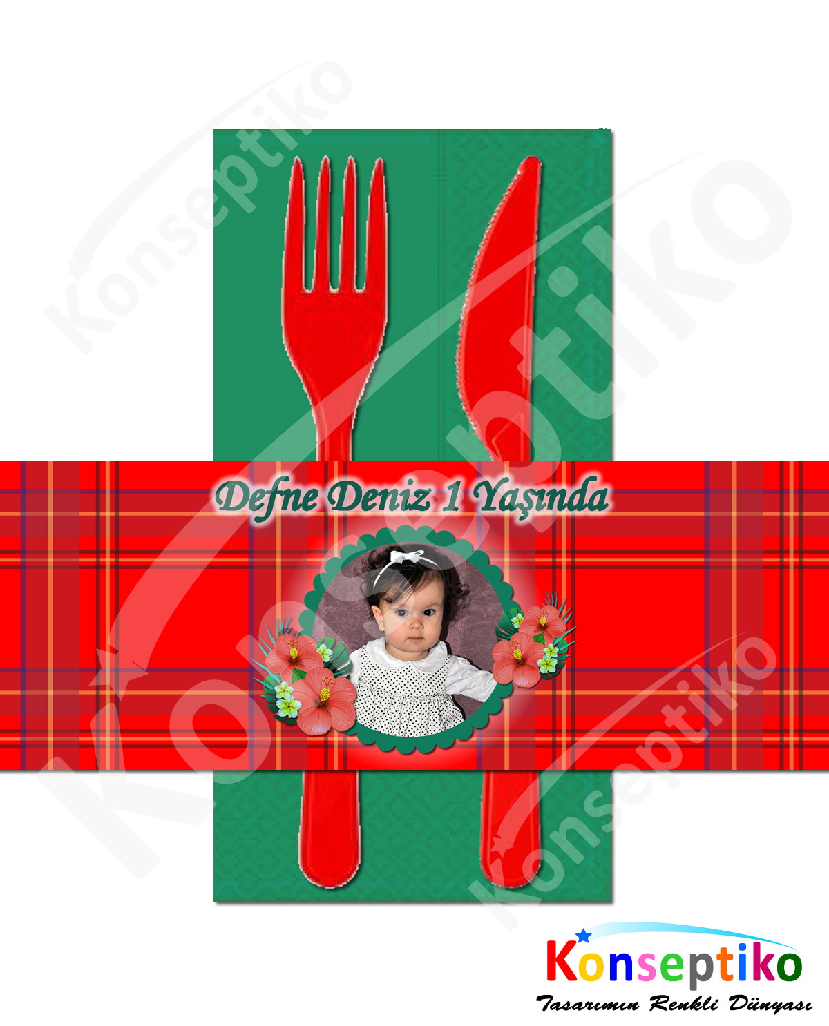 Ekose - Peçete Sargısı