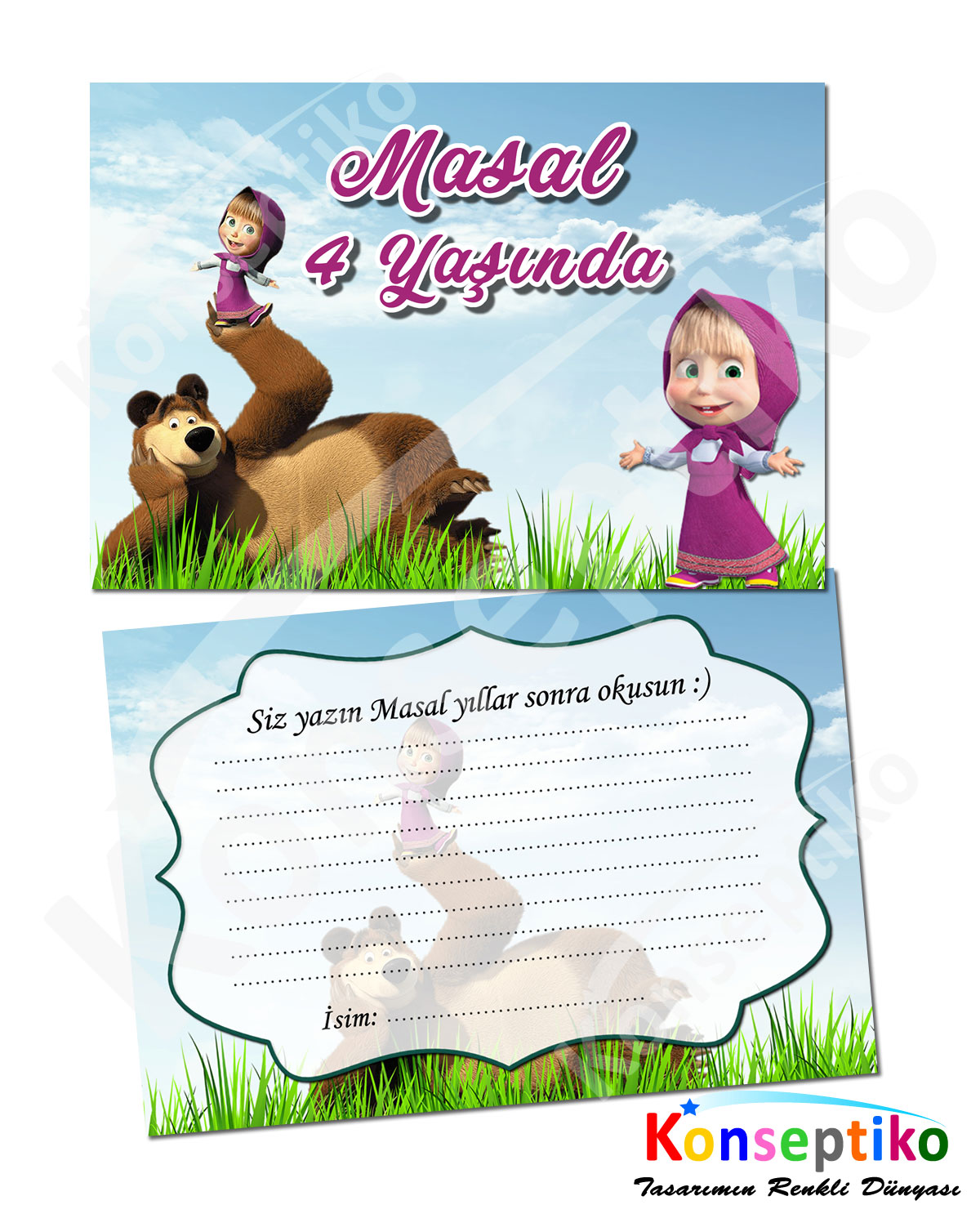 Maşa ve Koca Ayı - Anı Kartı