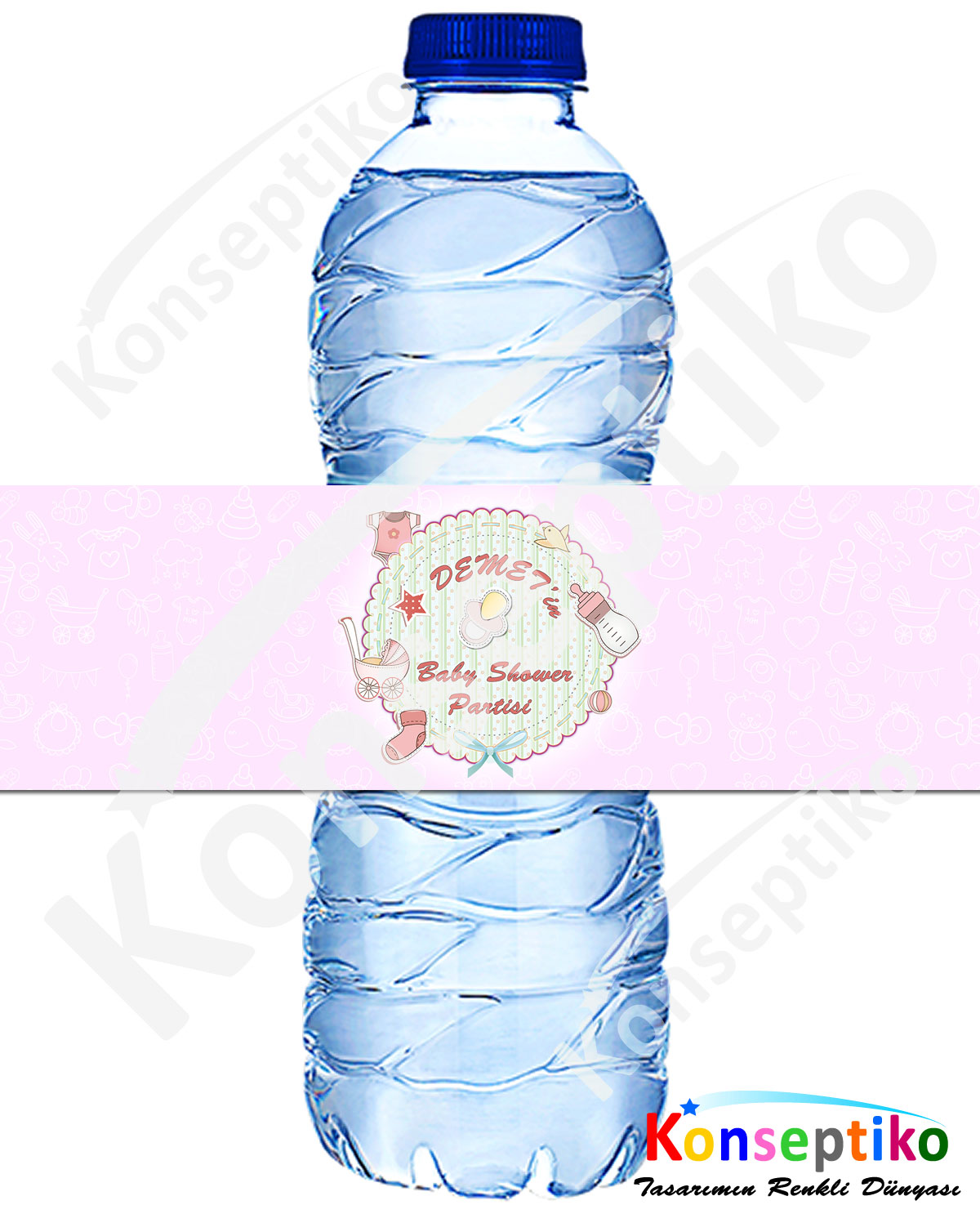 Pink Baby Shower - Su Sargı Etiketi