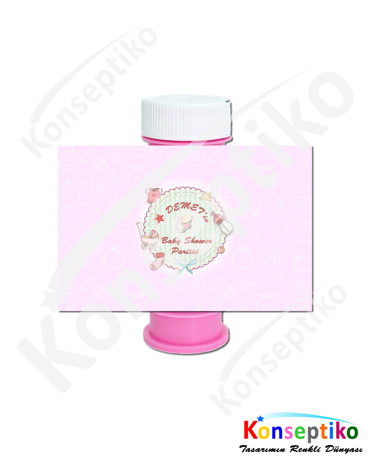 Pink Baby Shower - Baloncuk Etiketi