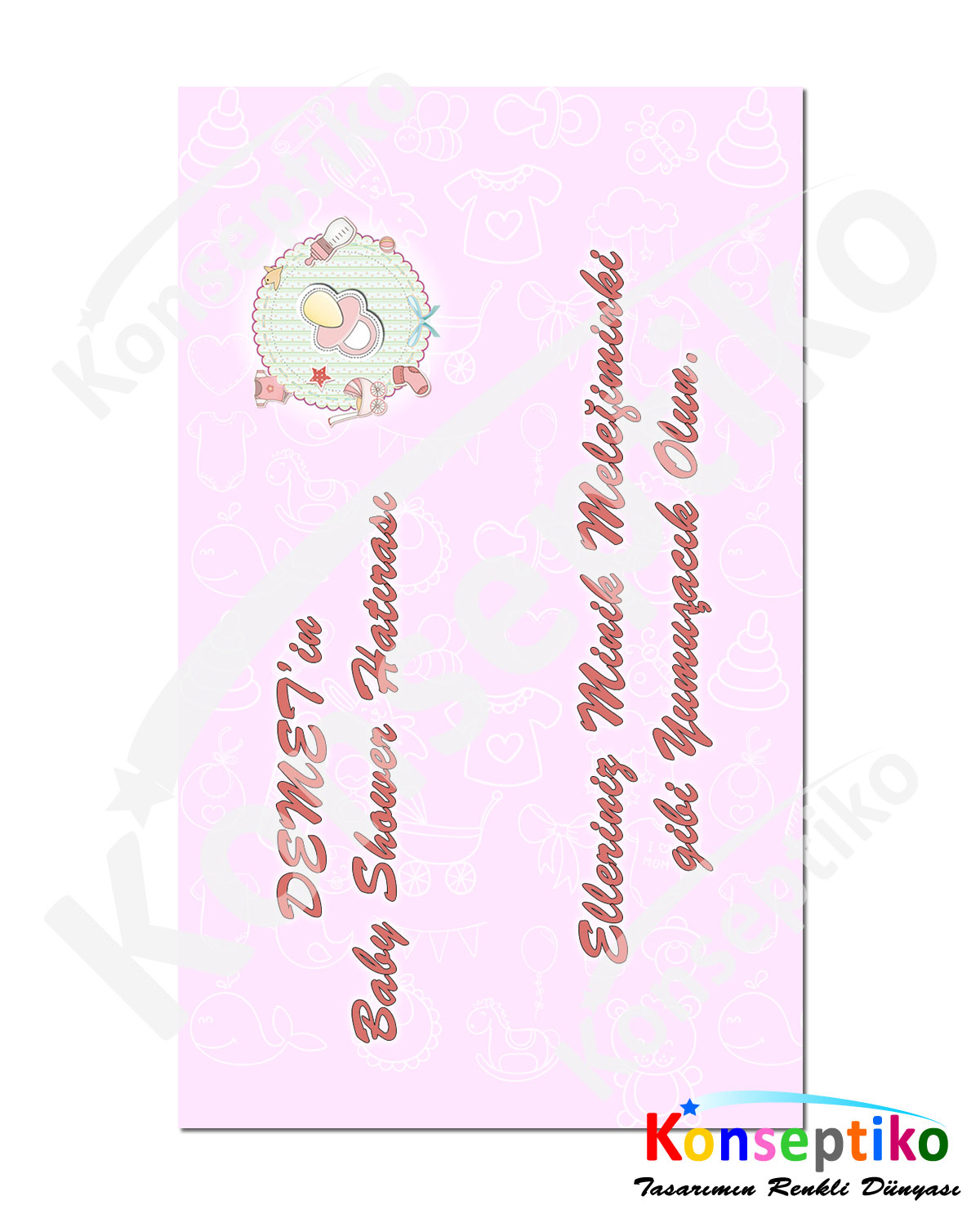 Pink Baby Shower - Krem Etiketi